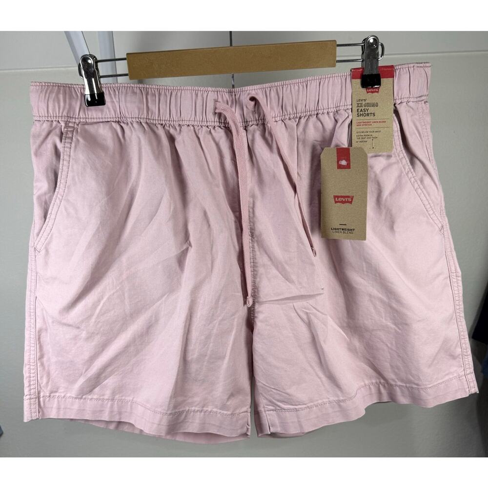 NWT Levi’s XX Chino Easy Shorts Pink Khaki‎ Feel Size XL Stretchy Pull On Waist